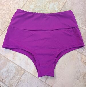 Purple High-Waisted Booty Shorts
